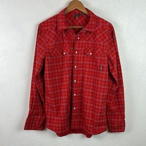 Euc Stio men's plaid snap button shirt M